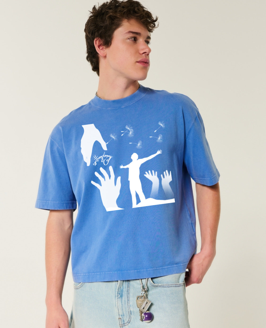 Boxy stone washed crop top 2ms tee If You Tell Me Motivation Merch