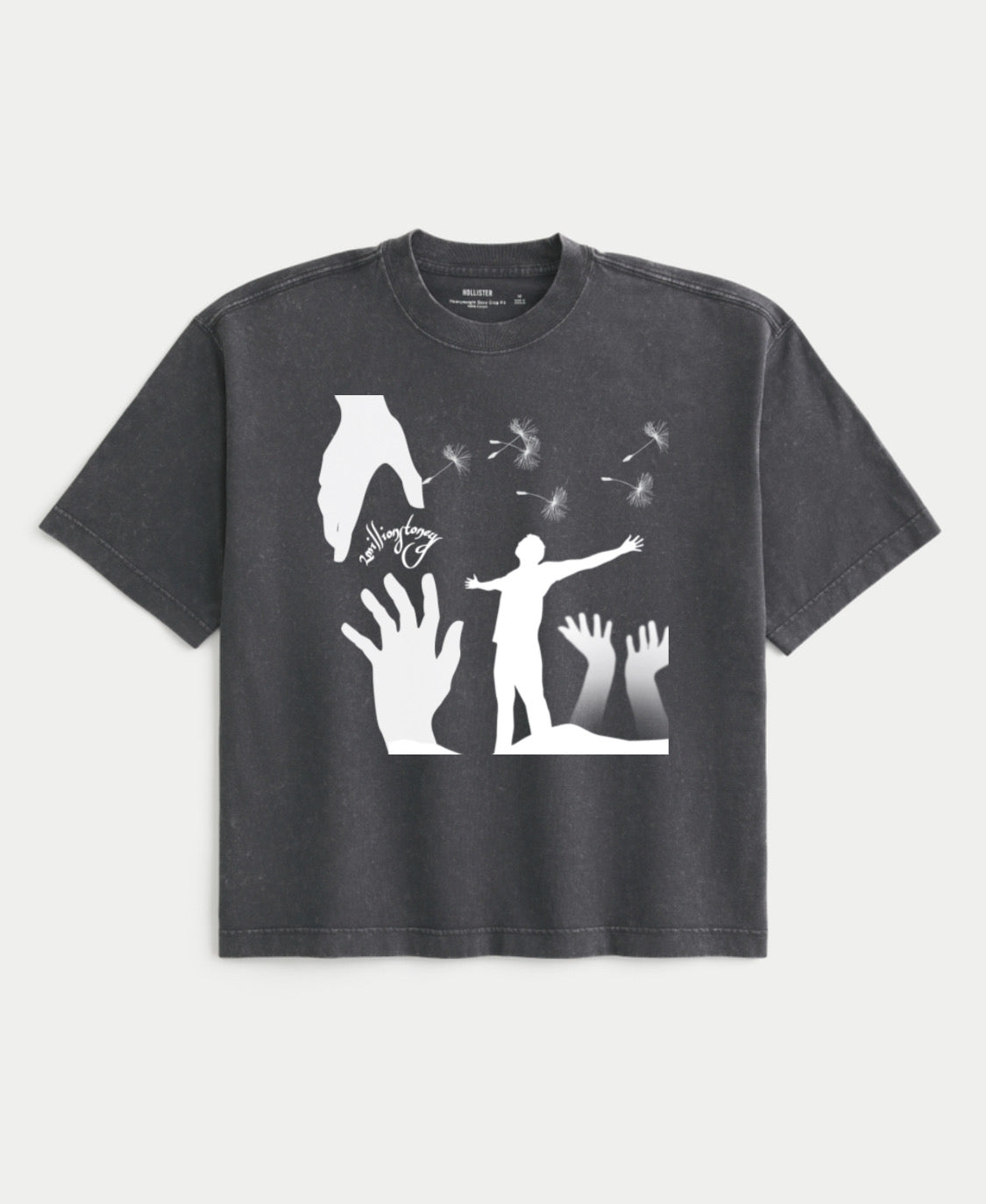 Boxy stone washed crop top 2ms tee If You Tell Me Motivation Merch