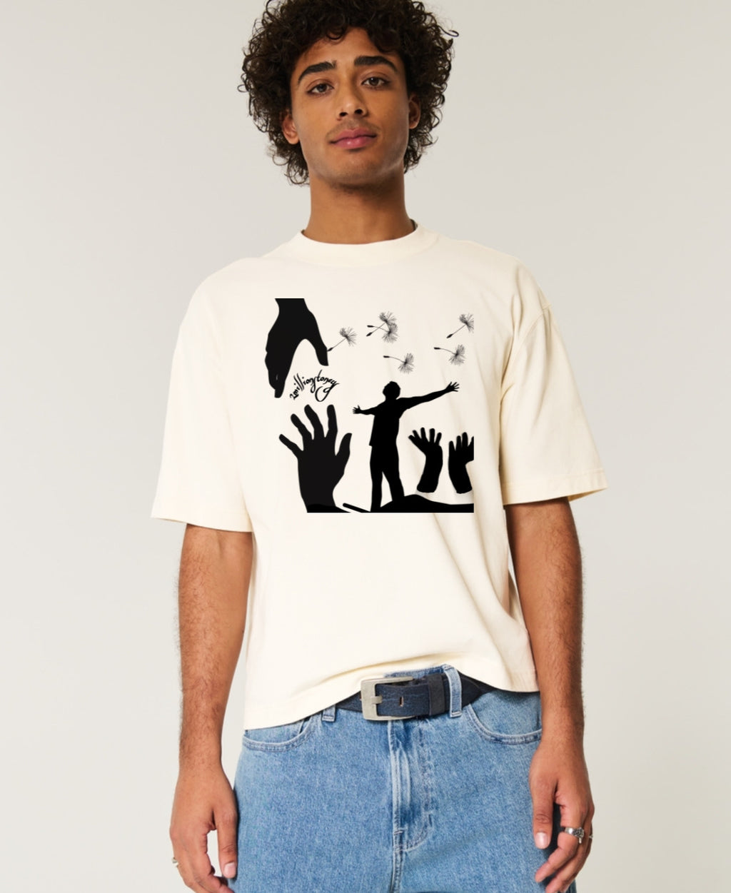 Cream color boxy crop top