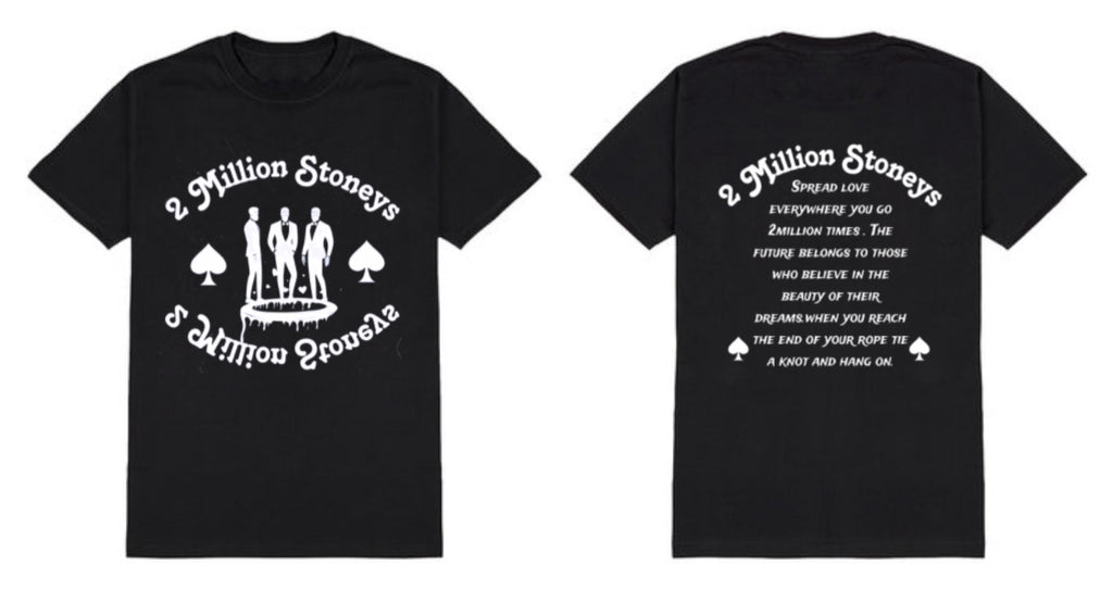 2millionstoneys Black and white Tshirt