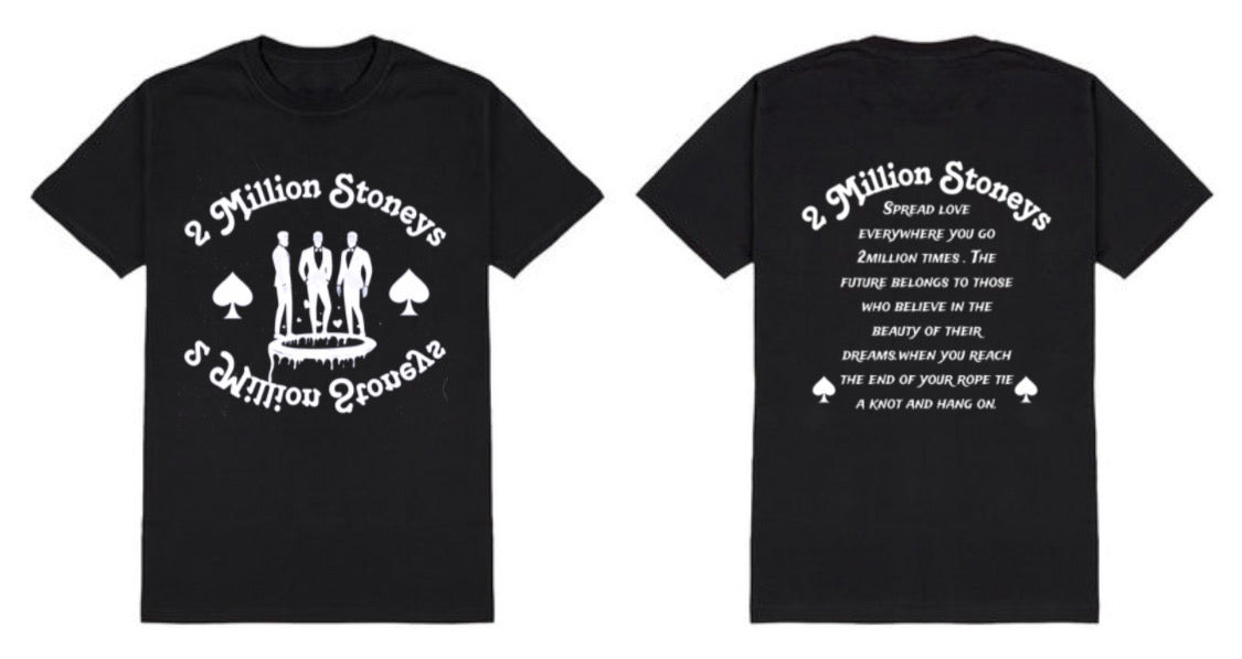 2millionstoneys Black and white Tshirt