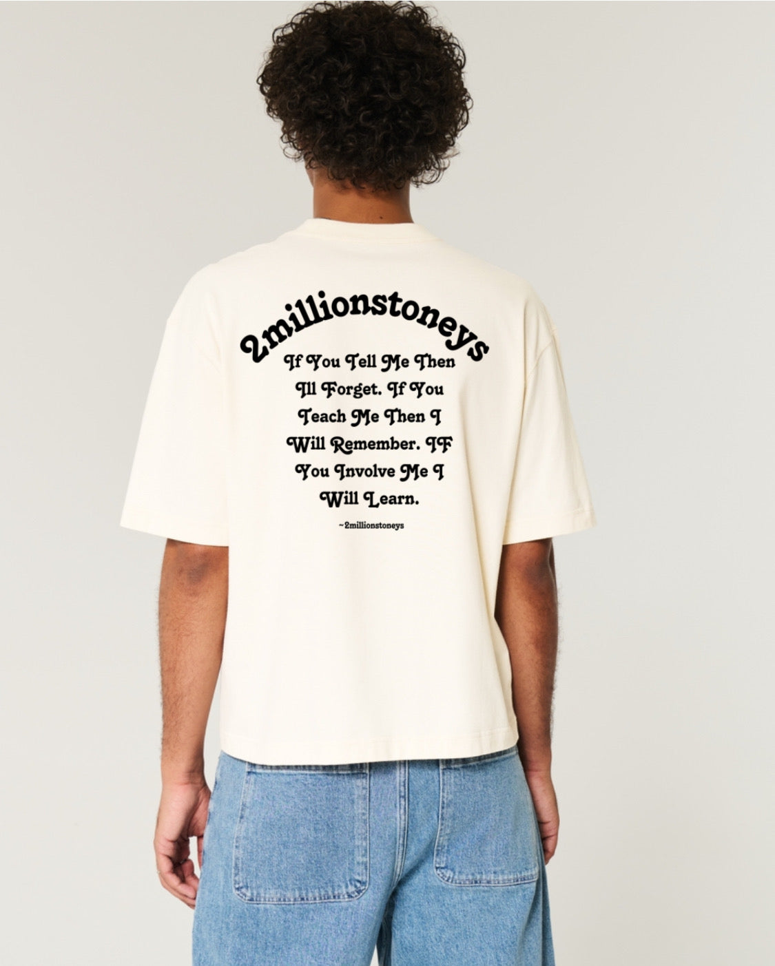 Cream color boxy crop top
