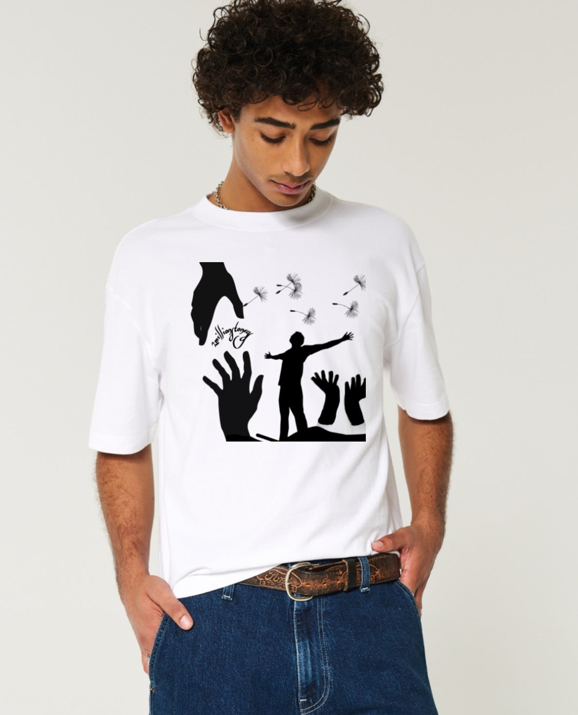 White and black boxy crop top