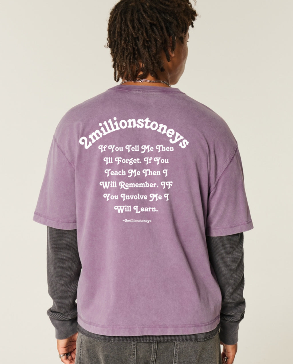 Purple boxy crop top mens tshirt