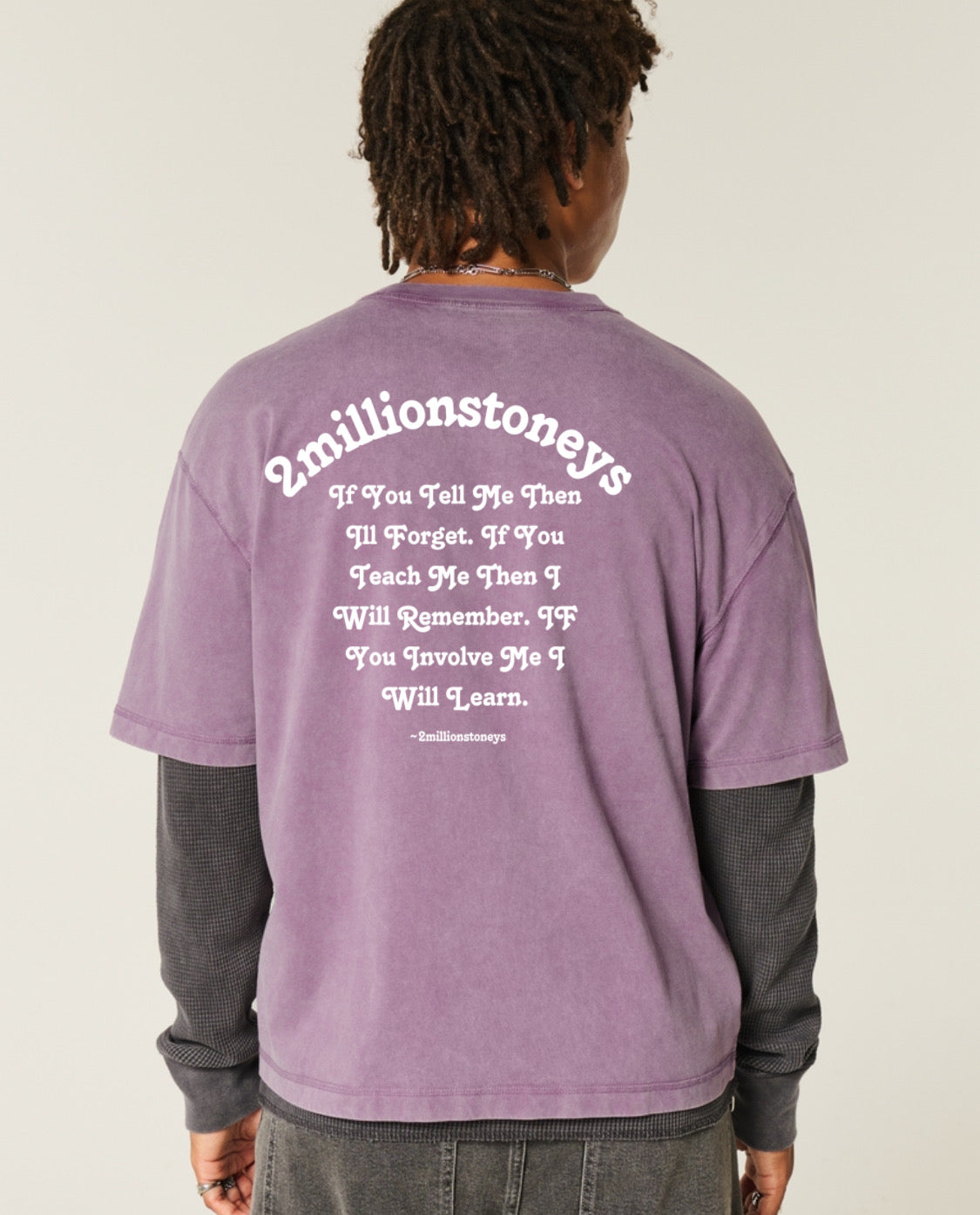 Purple boxy crop top mens tshirt