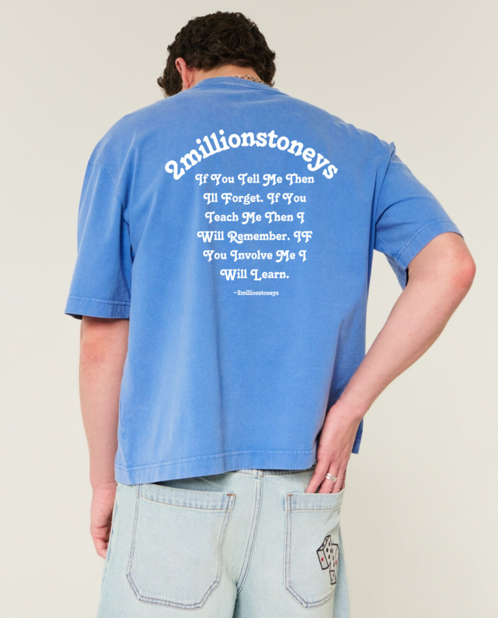 Boxy stone washed crop top 2ms tee If You Tell Me Motivation Merch