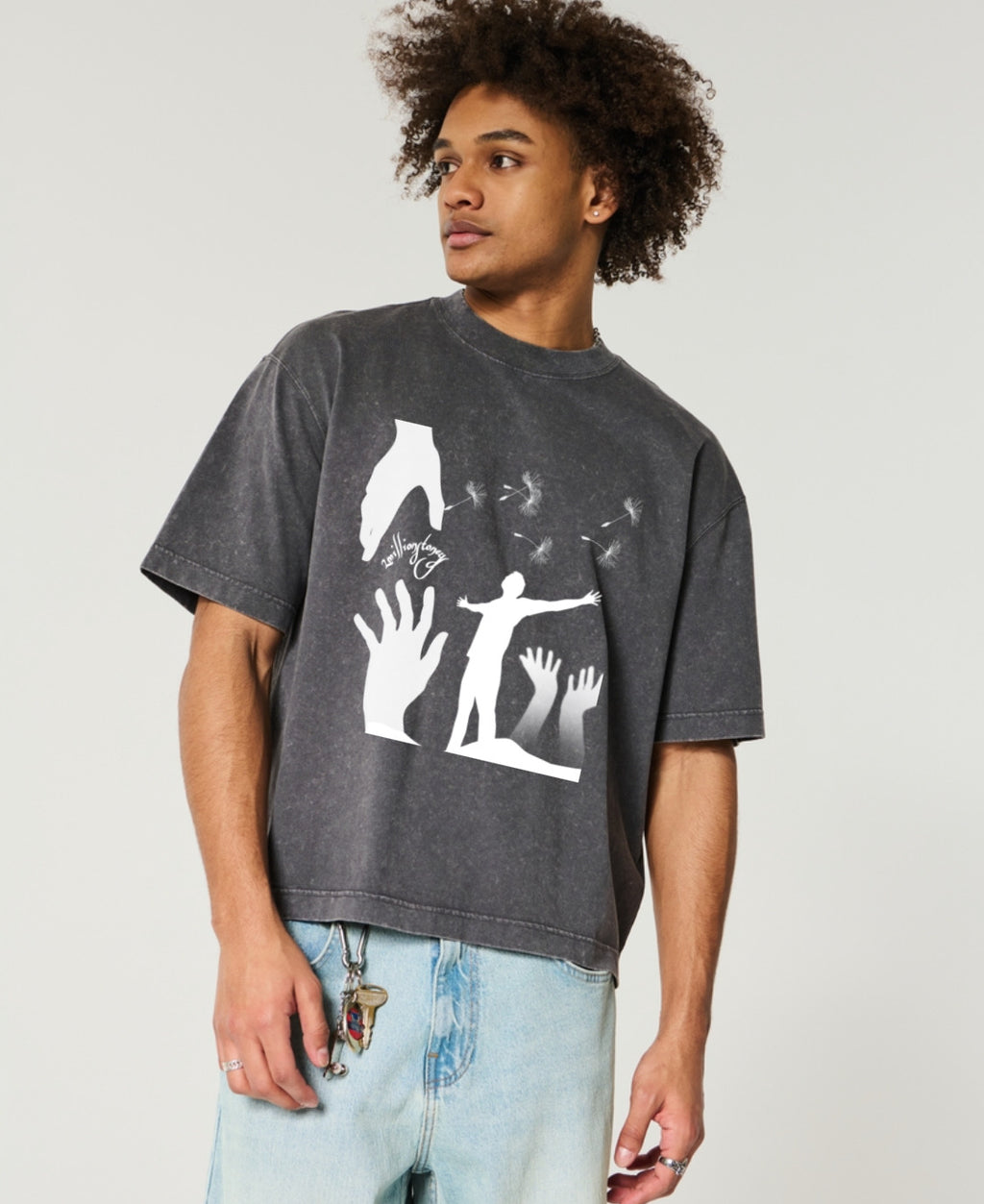 Boxy stone washed crop top 2ms tee If You Tell Me Motivation Merch
