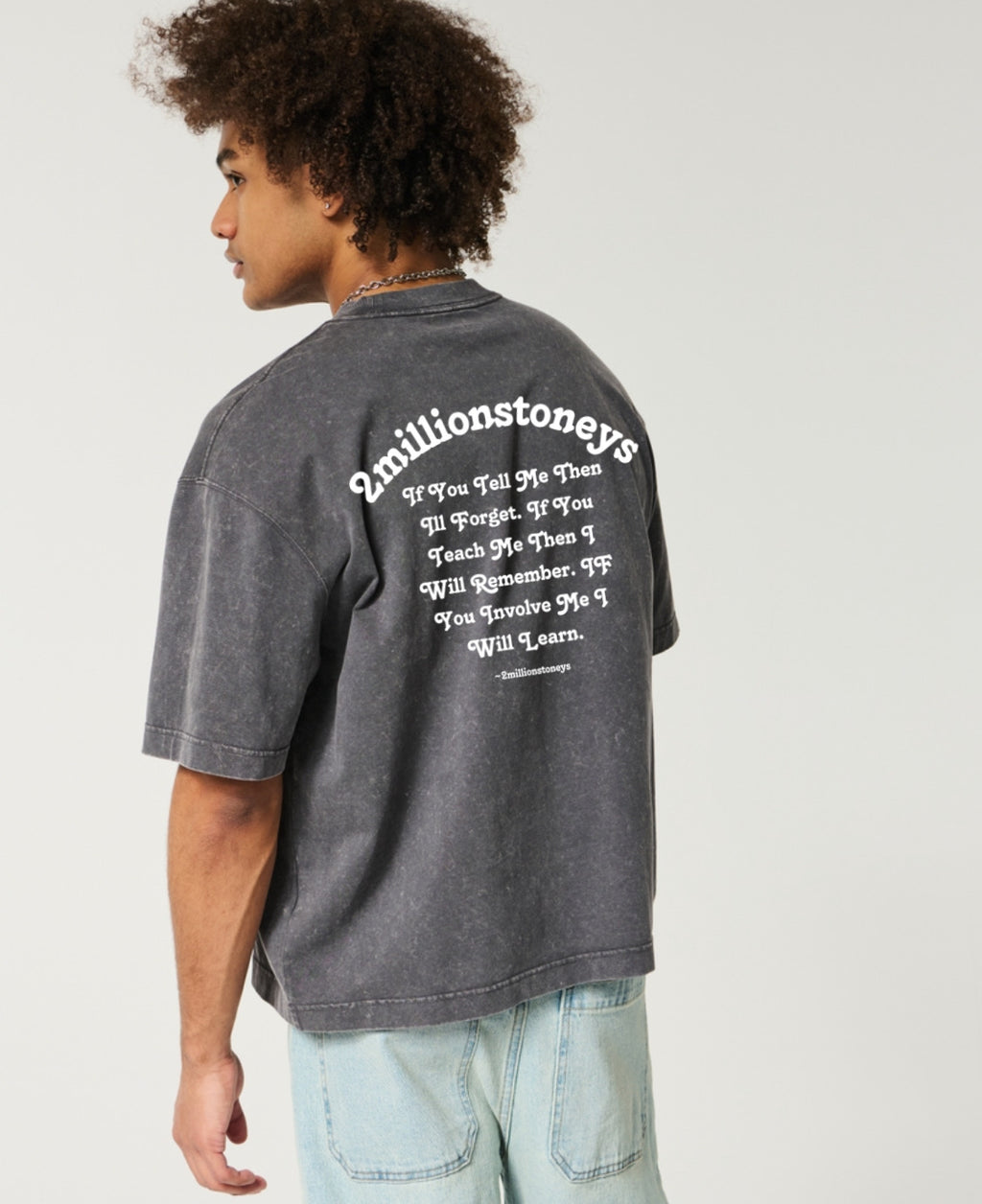 Boxy stone washed crop top 2ms tee If You Tell Me Motivation Merch