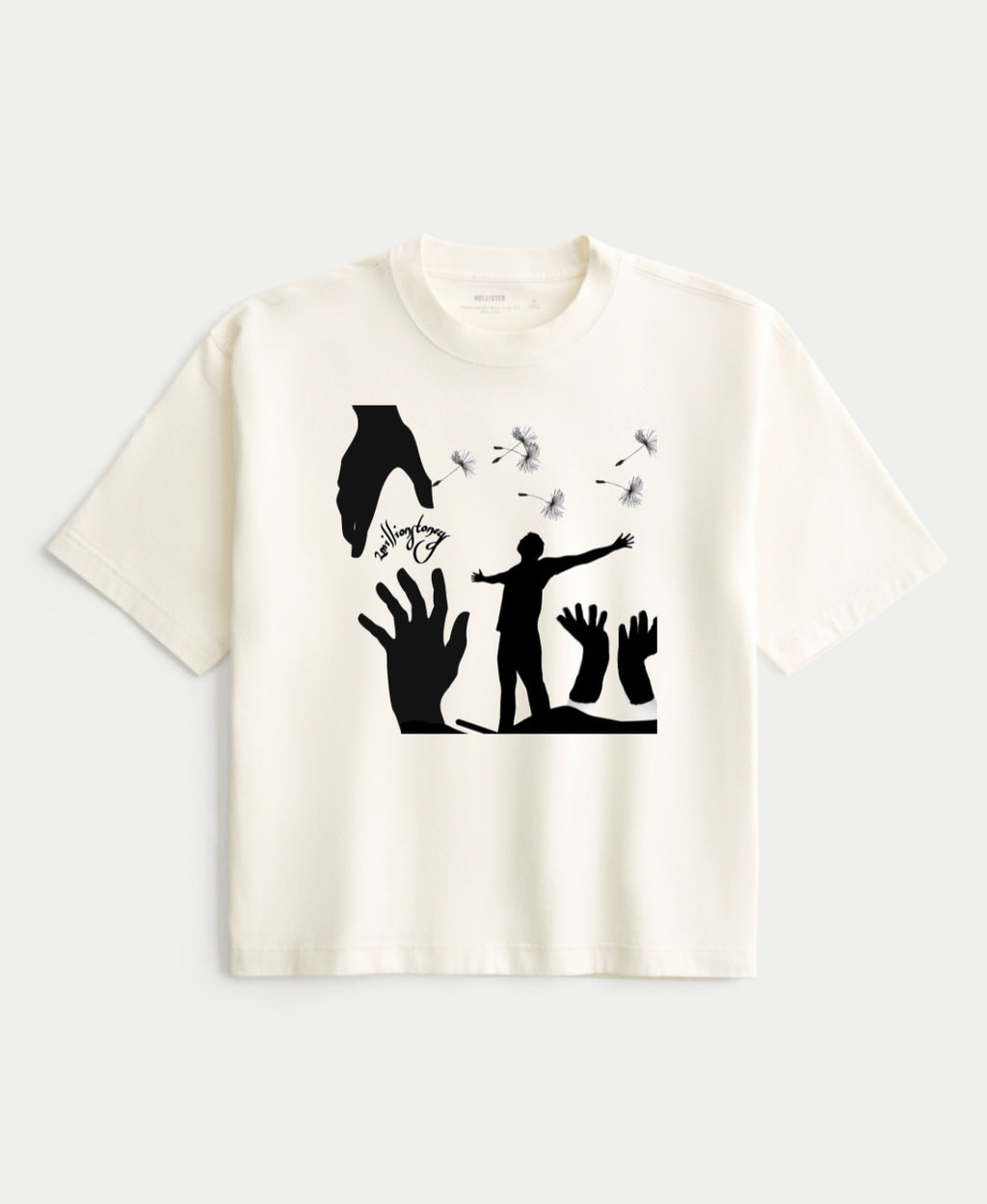 Cream color boxy crop top