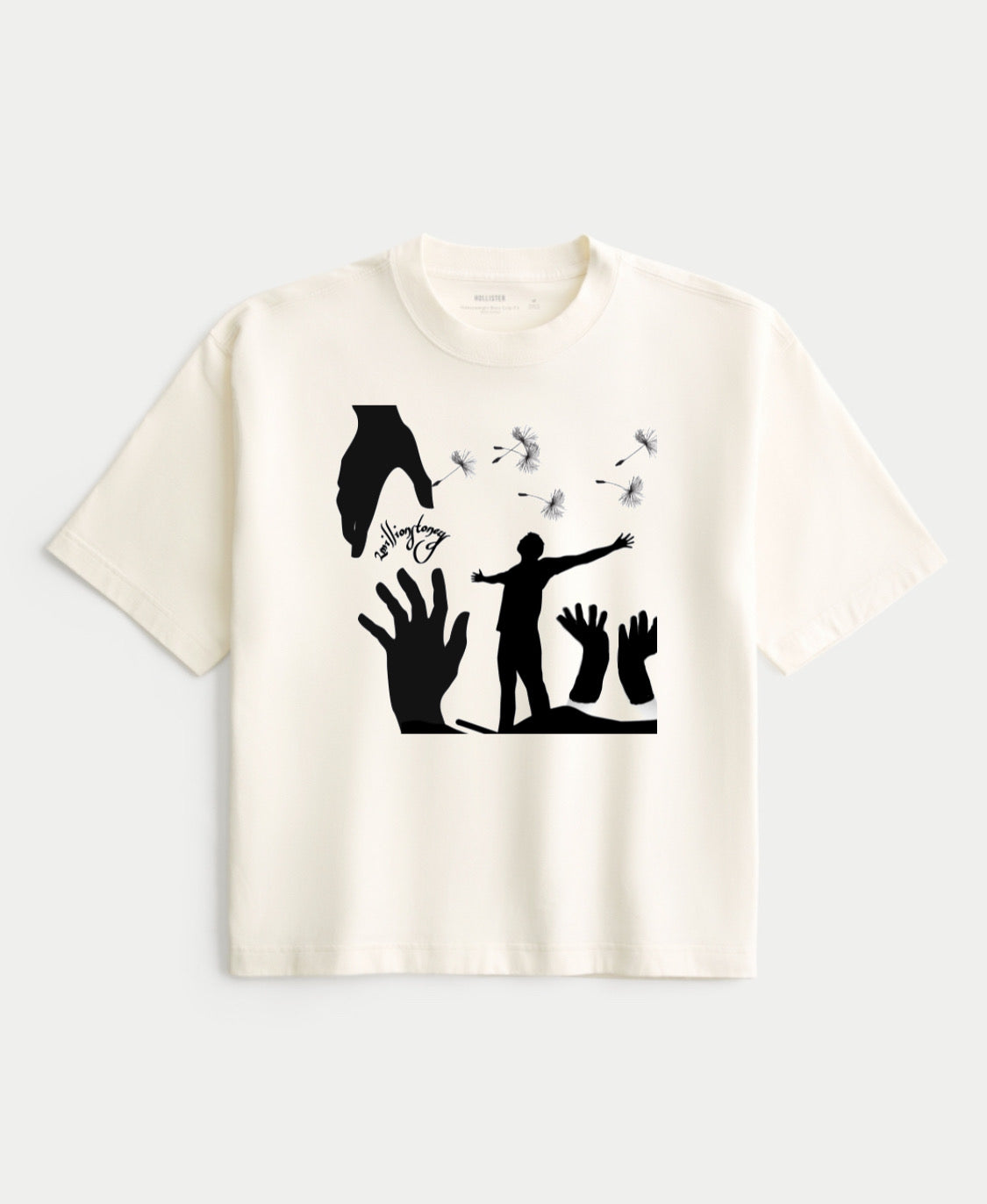 Cream color boxy crop top